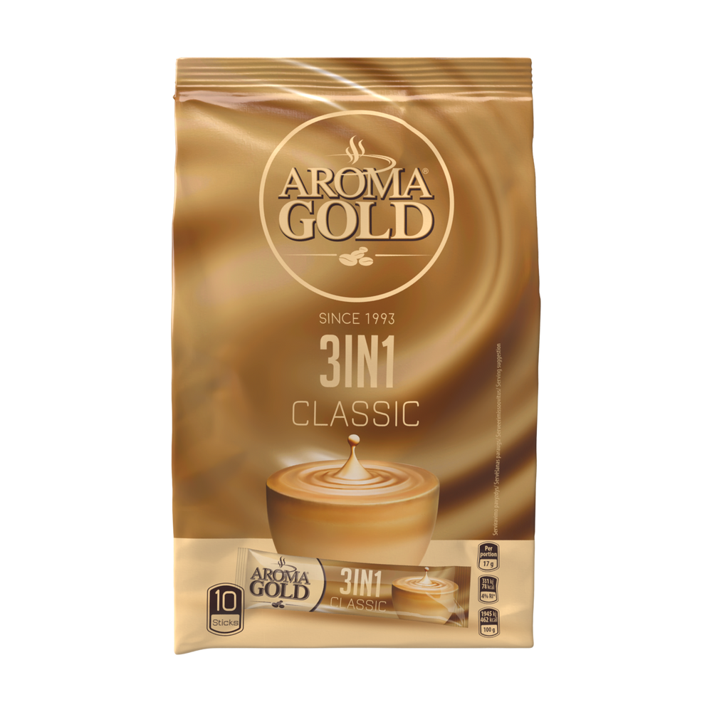 Tirpus kavos gėrimas AROMA GOLD 3in1, 340g, 20 maišelių pakuotė