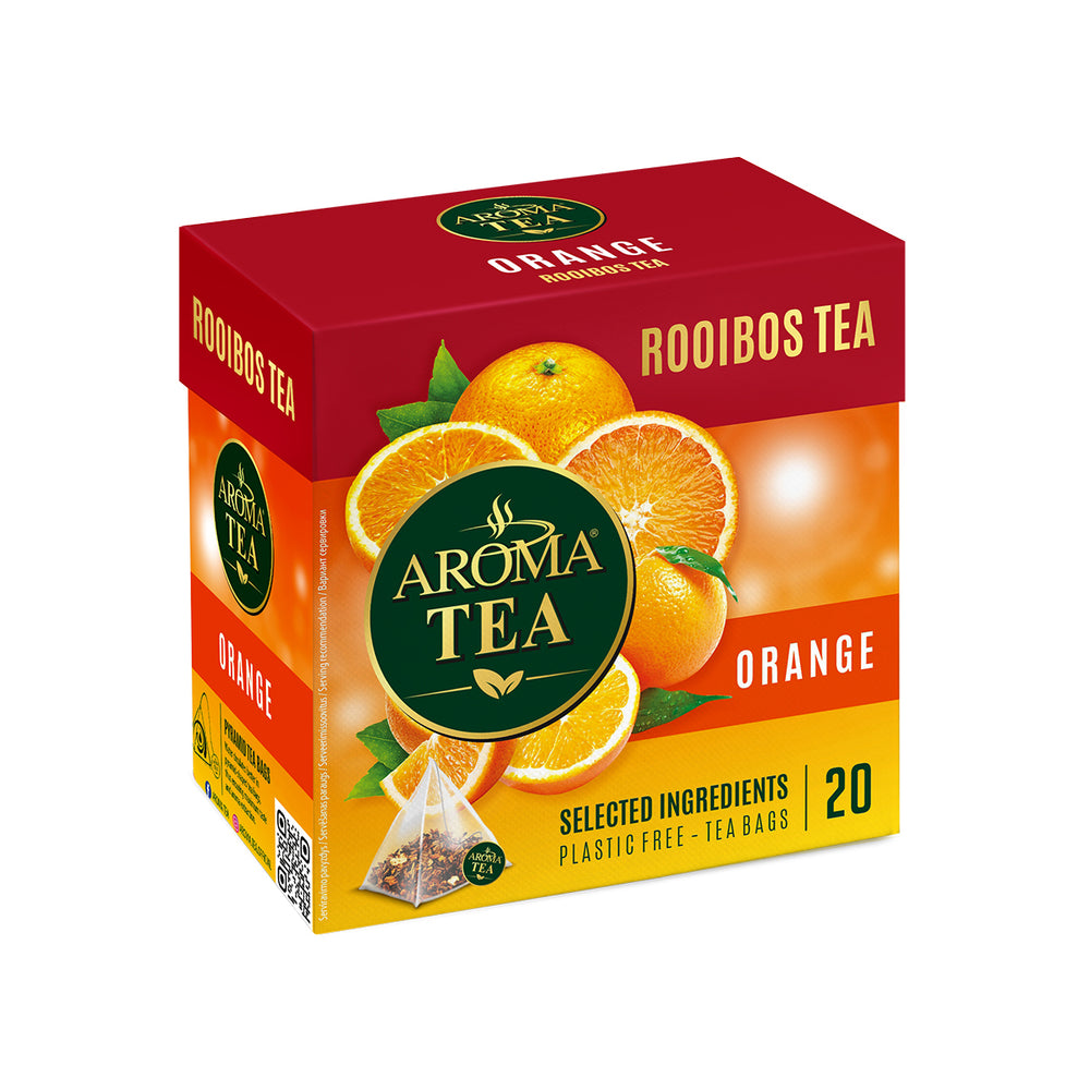 Apelsinų skonio AROMA TEA siauralapių raibsteglių arbata, 10 dėžučių pakuotė